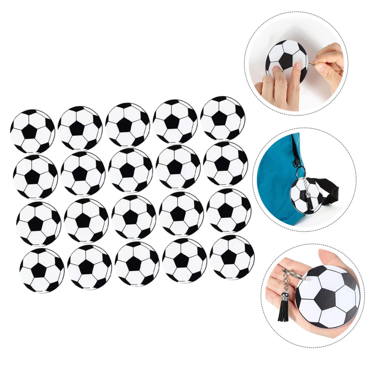 Toddmomy 20 set Portachiavi Calcio in Acrilico DIY con Palline da Calcio Decorazioni Sportive per Borse e Chiavi Accessori Moda Sportiva per Regali e Uso Quotidiano