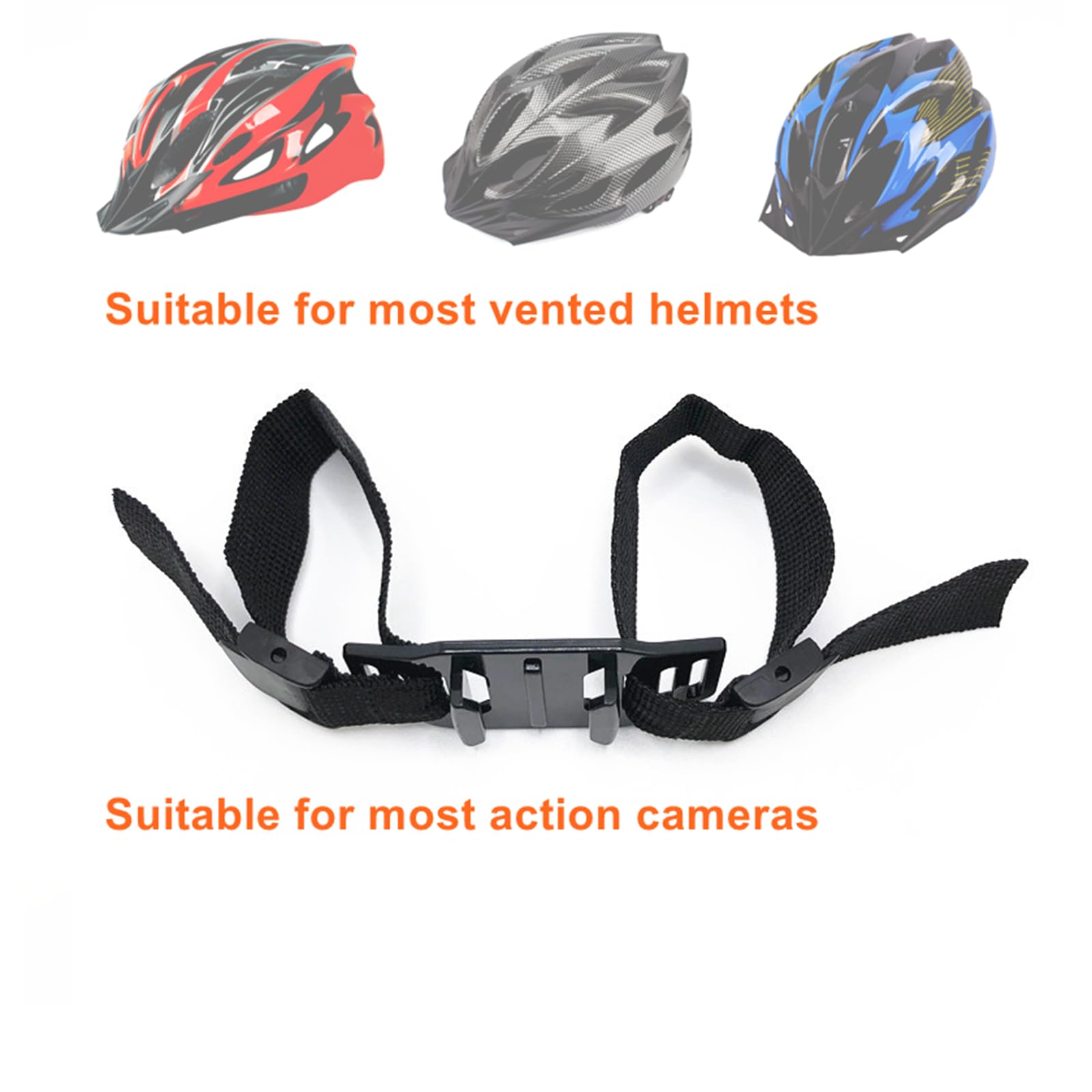 Strap Mount for Gopro for Helmets, Adjustable Mounting Adapter Base with Extesion Rod and Rotating Quick Release Buckle, Suitable for Cycling Bike Vented Helmet, Fit for All Sports Cameras