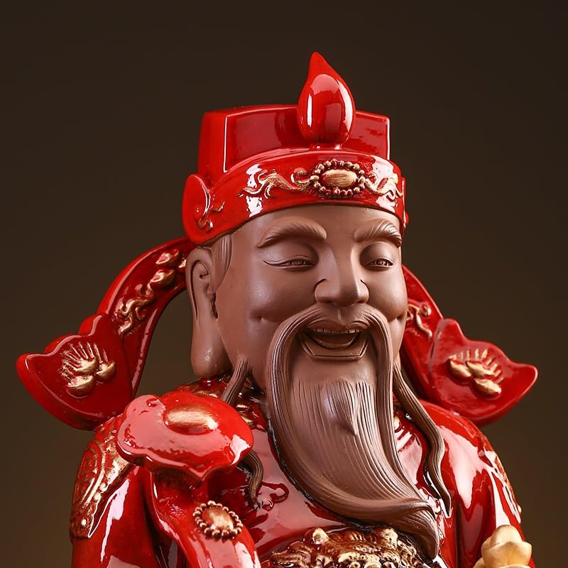Dekoracja pulpitu Dekoracja pulpitu Bóg bogactwa Statua Dom Feng Shui Fortune Ceramika Kult Rzemiosło Ozdoby Rzeźby Dekoracja Domu