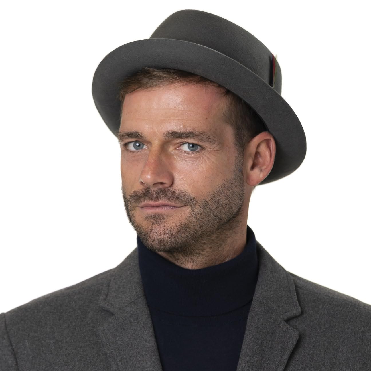 Stetson Lancover Diamond Wollhut Einfarbiger Pork-Pie-Hut Herren Filzhut mit Ripsbandgarnitur Öl- und wasserabweisend Herbst Winter