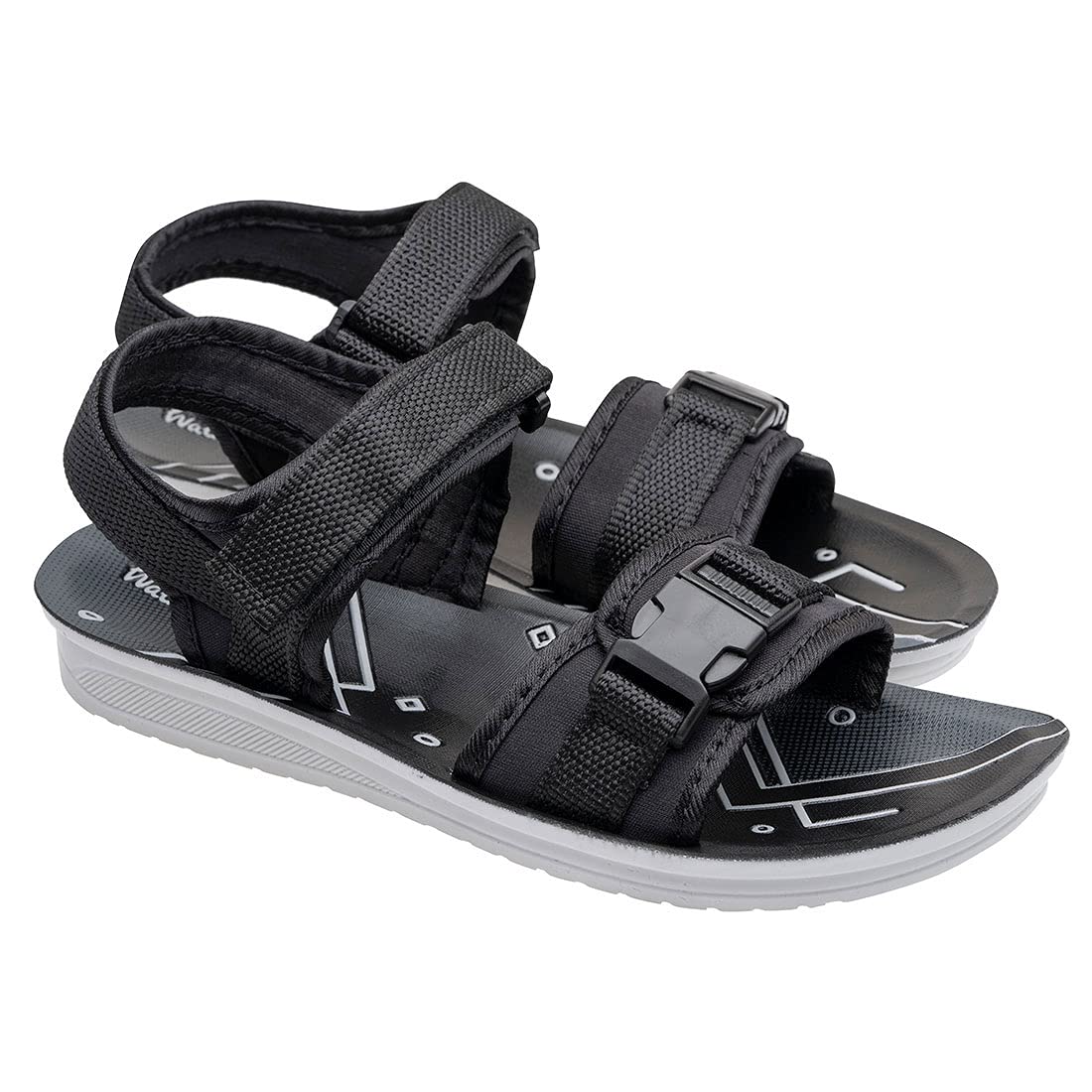 Walkaroo Boys Black Sandals - 11 Kids UK (WK614)