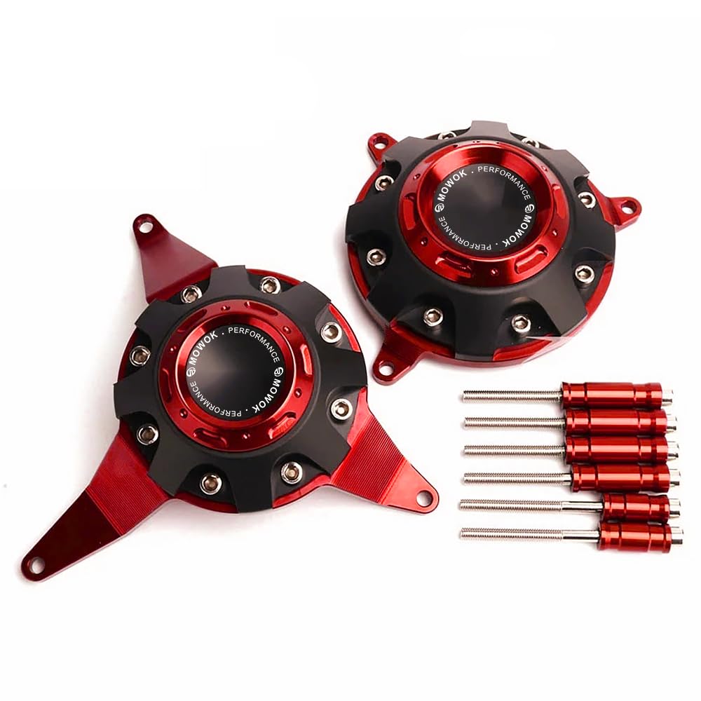 MOWOK Accessoires de Moto pour Kawasaki Z900 Z 900 SE 2017-2021 2022 2023 2024 Couvercles de Moteur Protecteurs Housses de Protection de Stator Carter Curseur Anti-Chute (Rouge)
