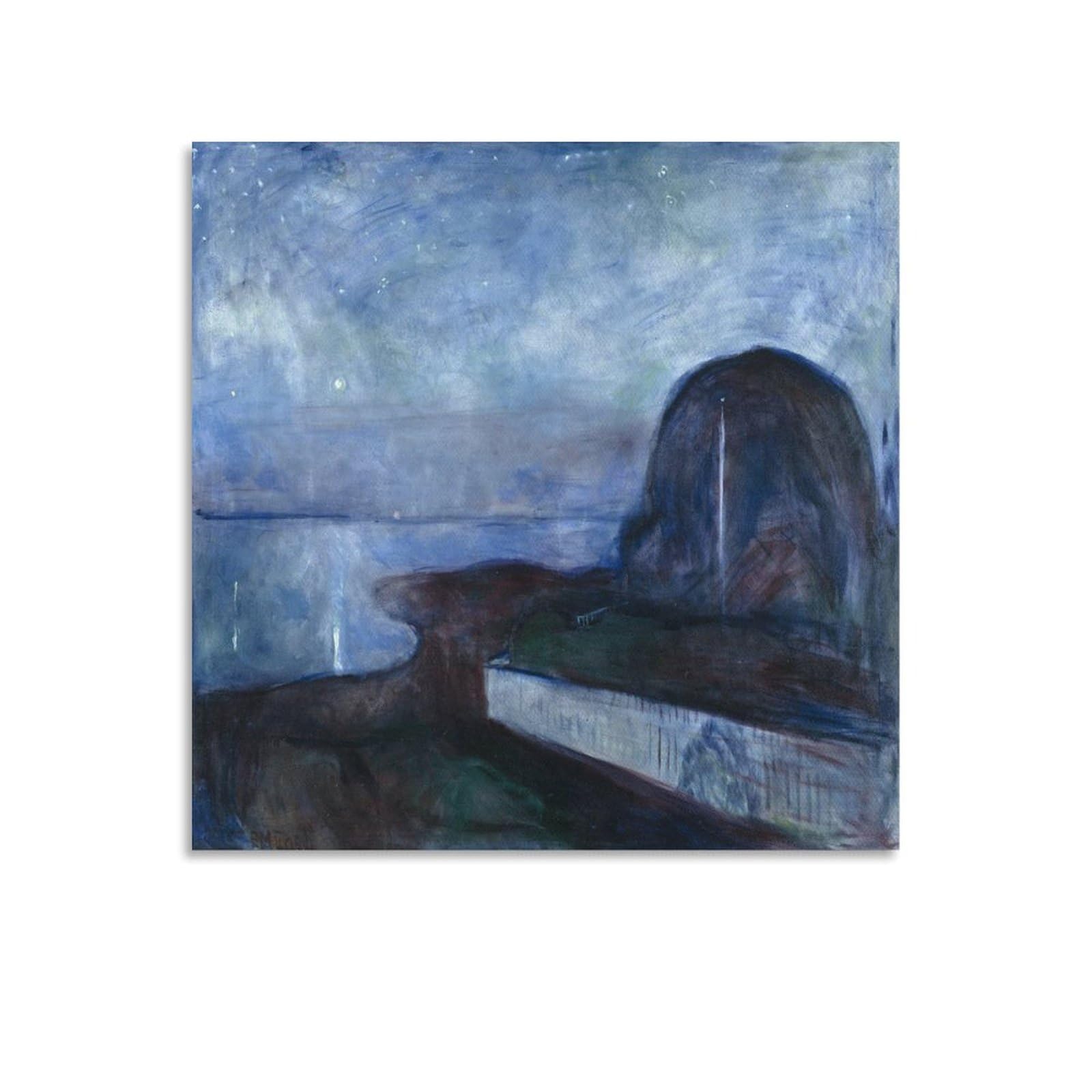 Amazon.co.jp: Edvard Munchエドヴァルド・ムンク絵画作品印刷『星月夜