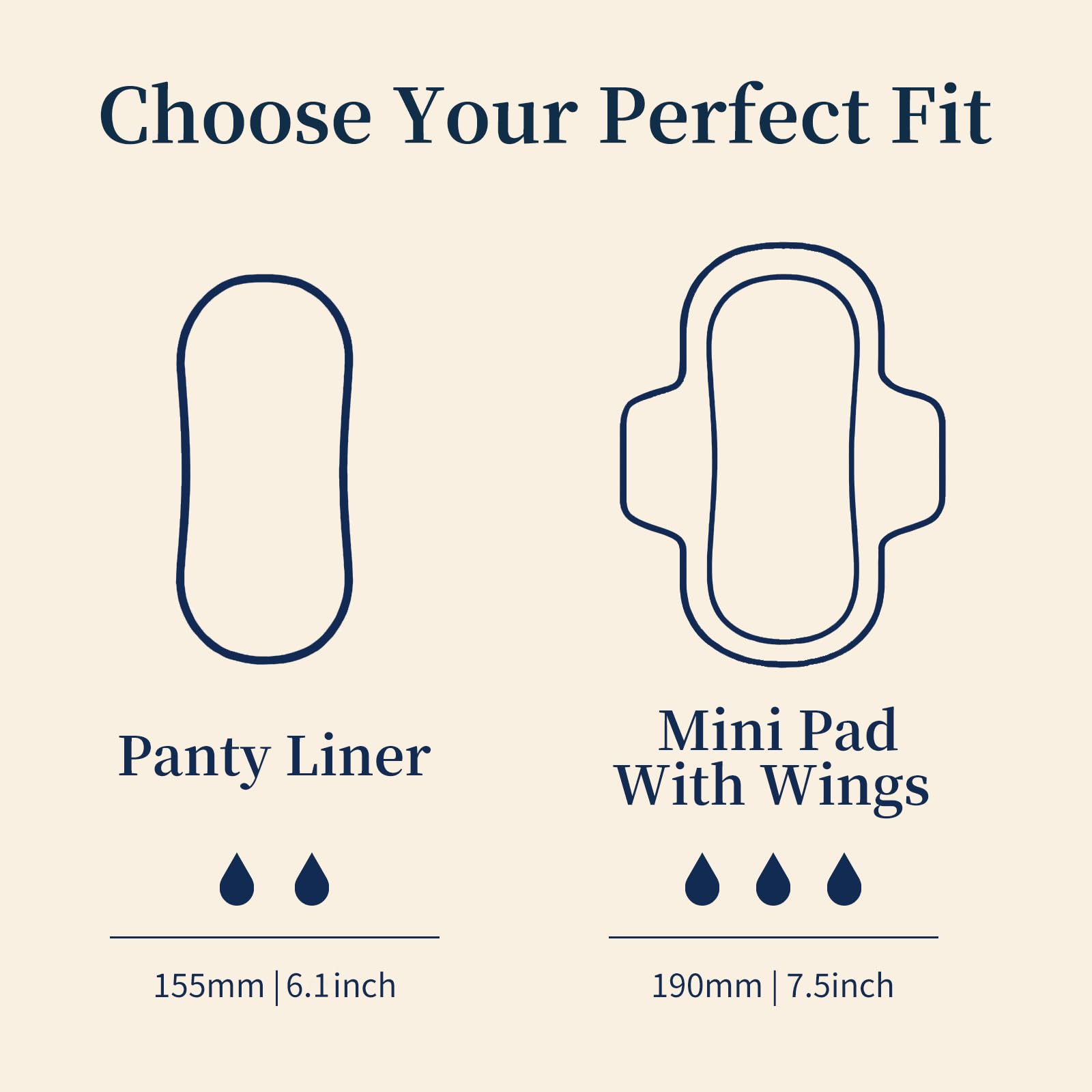 MODAL Panty Liners for Women, Unscented Sanitary Pads Without Wings, Daily Thin Panty Liners, 6.1 Inch(155 mm), Regular, 20 Count