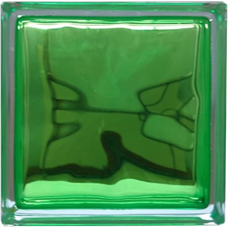 Amazon ガラスブロック190x190x95日本基準サイズクラウディインカラー アップル グリーン りんご緑gb405 ウォールデコ