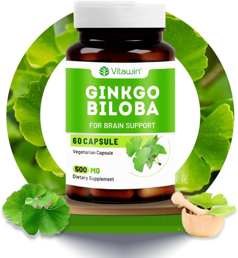 GINKGO BILOBA Capsules for Brain Tonic || Ultimate Herbal Nutrition Supplements || For Men & Women || 60 Capsules