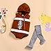 Baby Boys Girls Halloween Dress Up Sleeveless Hoodies with Stockings Infant Toddler Baby Cosplay Costume Clothes (D-Brown Rugby, 6-12 Months)