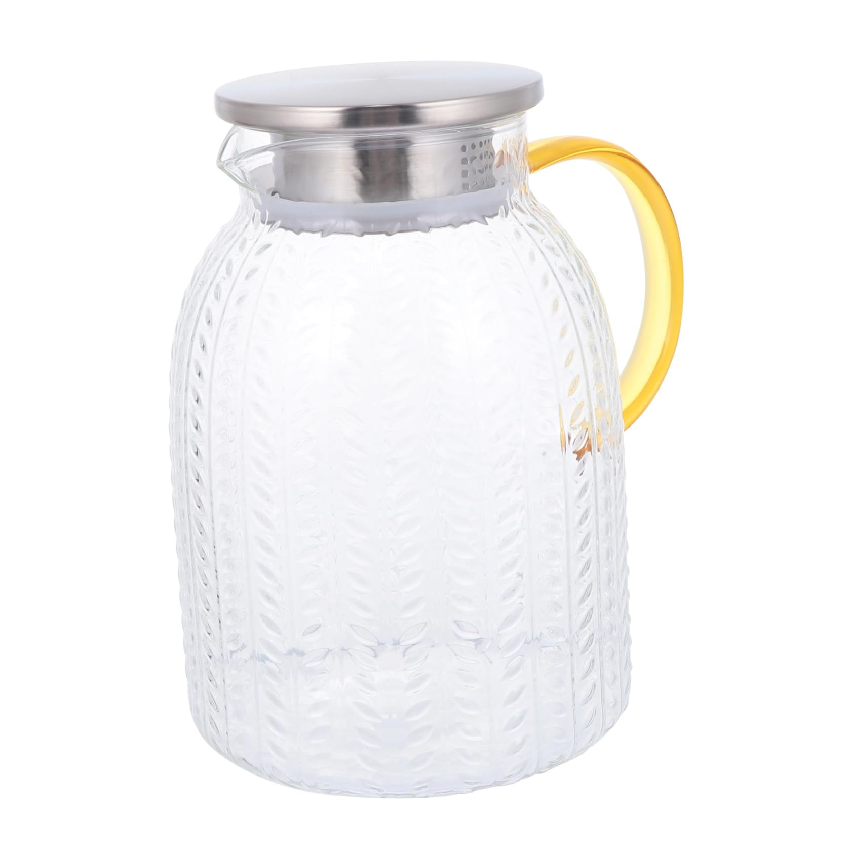 Jarra de Agua Fría de Vidrio Borosilicato de 1800 Ml | Gran Capacidad Hogar, Sellado Hermético y Resistente al Desgaste, Acabado Cuidado