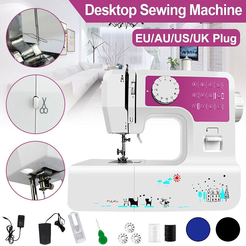 Elektrische Naaimachine 12 Steken Mini Hand Naaimachine Elektrische Industriële Naai... – Vicedeal Maquina De Coser