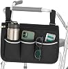 Wheelchair Side Bag Armrest Storage Pouch with Cup Holder and Reflective Straps Adjustable Hook Loop Walker Frame Bags for Most Wheelchairs Walkers Folding Rollators Seniors Mobility Aid Accessory big