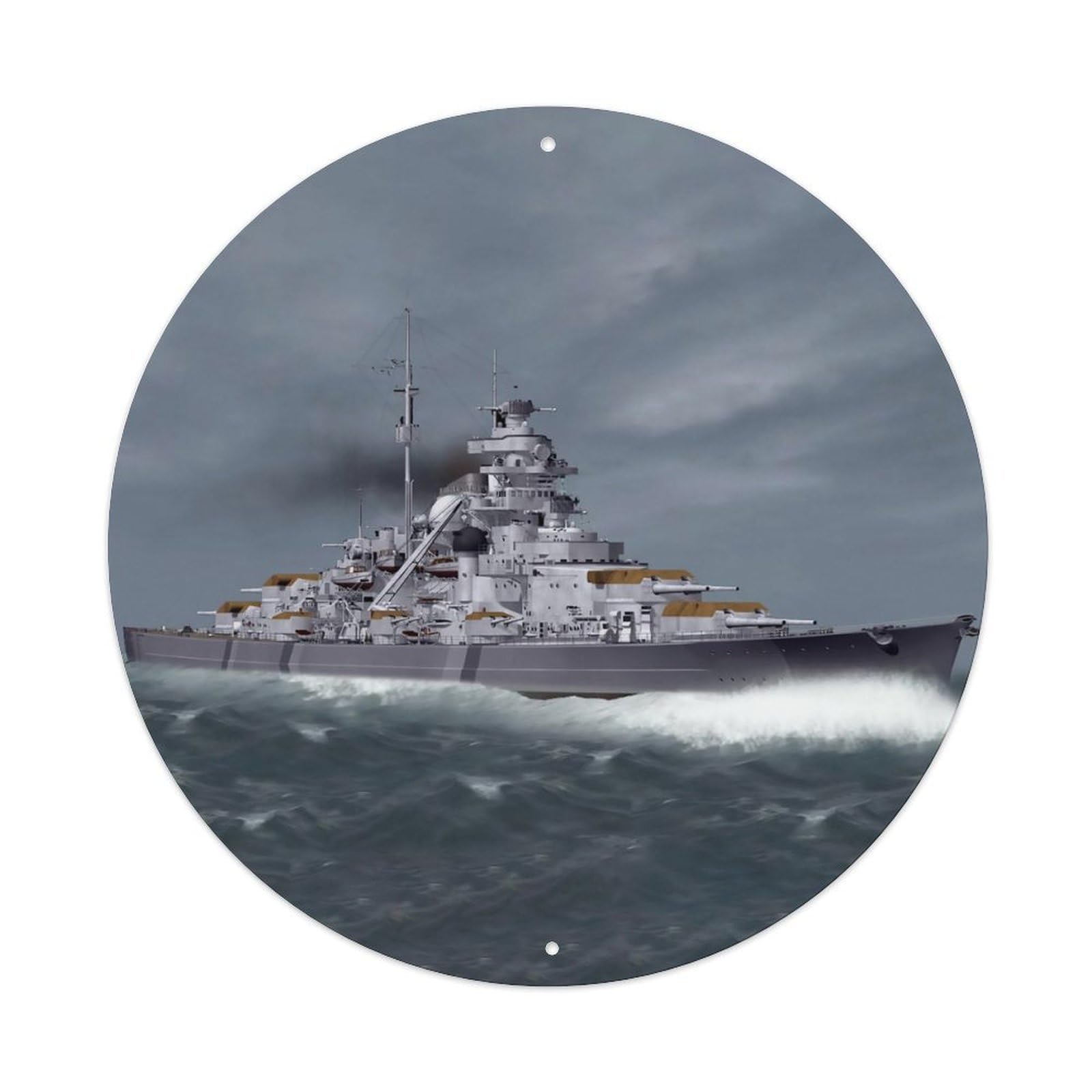 Battleship German Battleship Bismarck Ready to Go Vintage Metal Tin Sign Plaque Wall Decor for Cafe, Club Bar, Office, Garden Metal Poster 8x8Inch