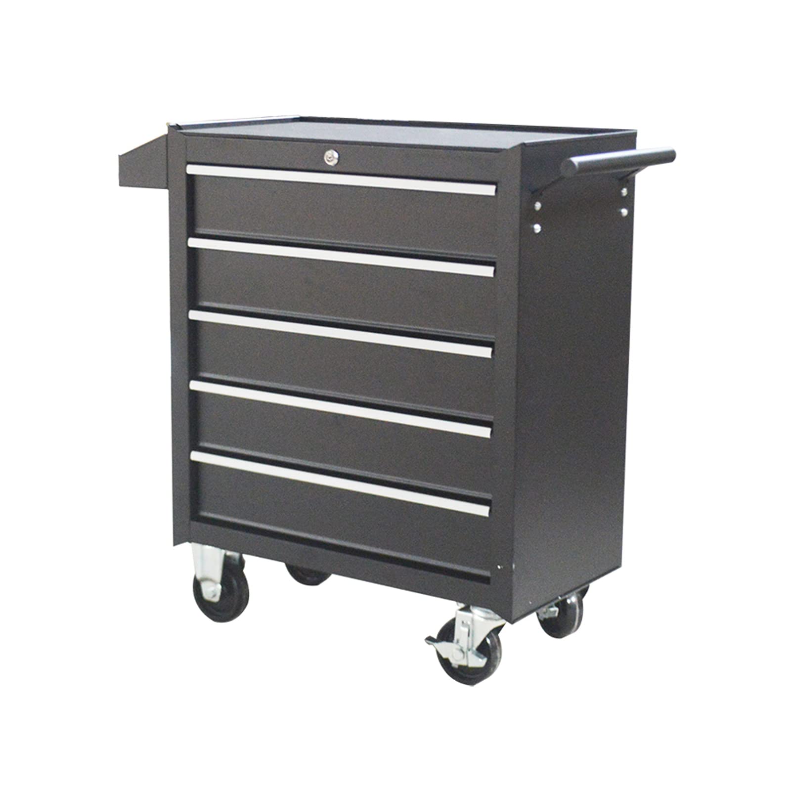 LGXEnzhuo 5-Drawer Storage Cabinet Tool Car with Wheels Auto Repair Tool Trolley Multi Functional Mobile Tool Cabinet Maintenance Drawer Type Combination Tool Box Black