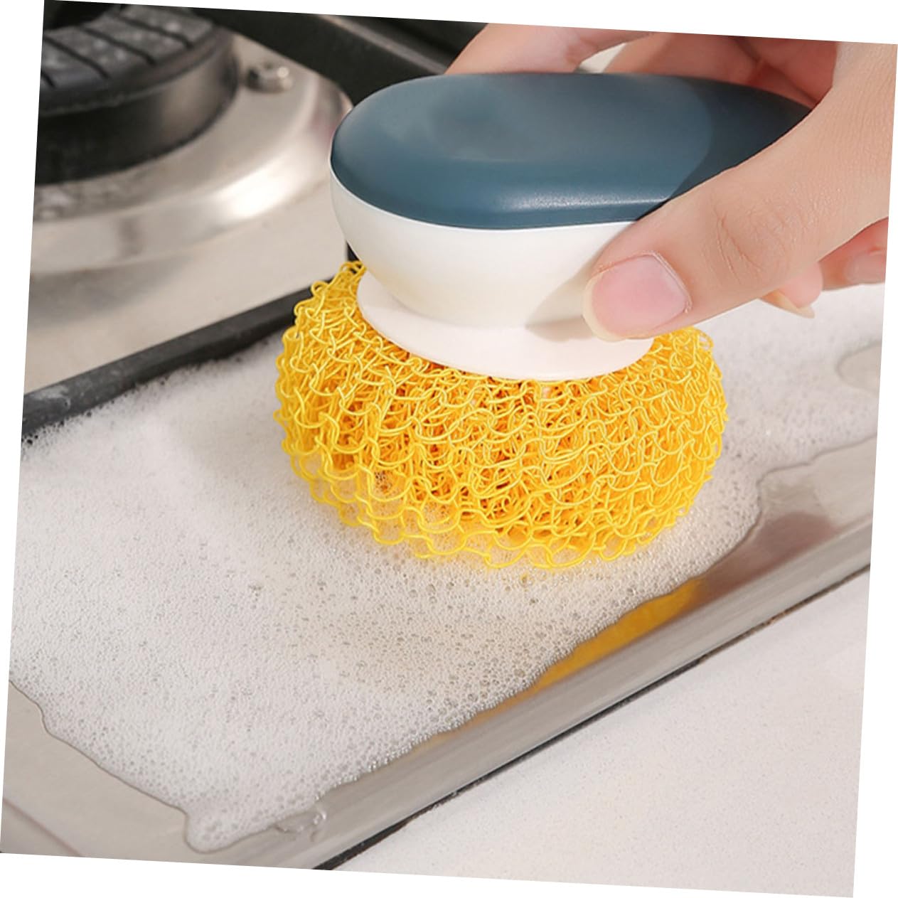 Boule à Récurer la Vaisselle Ronde 2 Pièces en Fibre Jaune