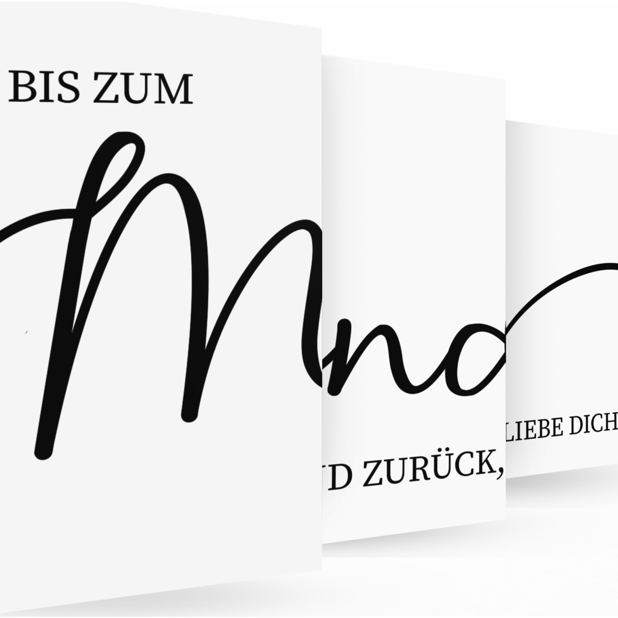 Deutsam 3er Poster Wandposter als Wohndeko für Wohnzimmer, Schlafzimmer, Flur oder Büro auch als Leinwand erhältlich (Bis um Mond, 50x70cm)