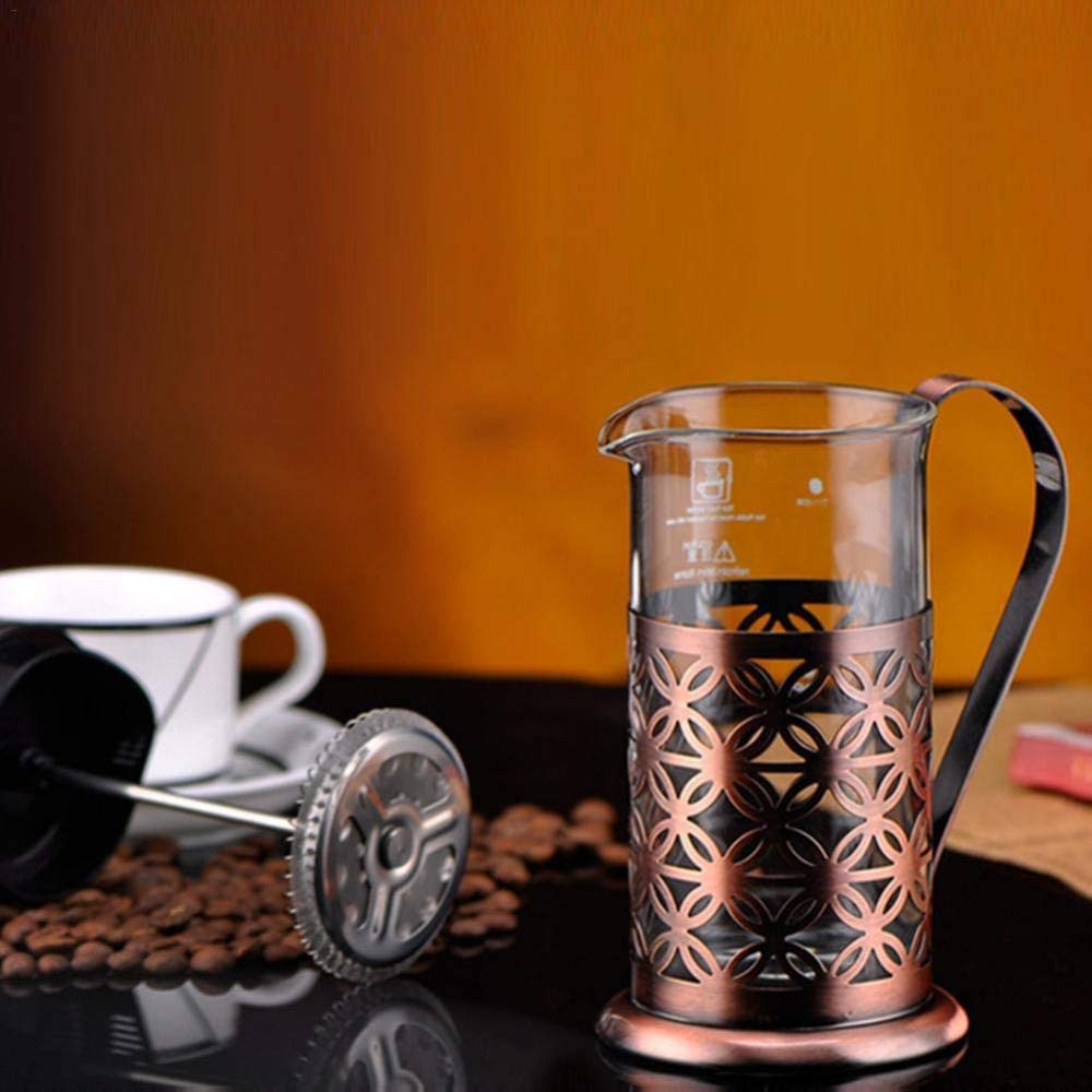 zaizai Olla de Prensa de café de Prensa Francesa Olla de Prensa Francesa, Estructura de Acero Inoxidable y Vidrio de borosilicato Resistente al Calor, 600 ml