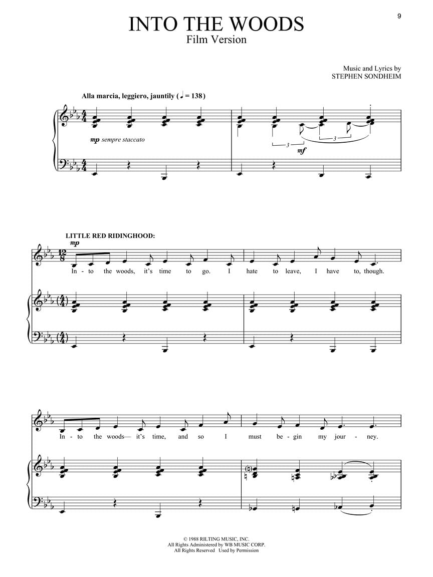 Into the Woods. Chant et Piano.