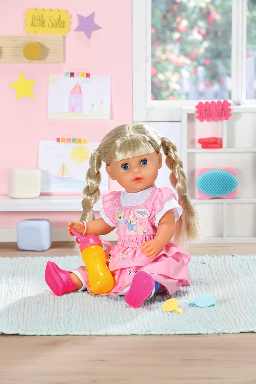 BABY Born Kindergarten Little Sister 36cm, Puppe mit Haaren und Funktionen ohne Batterie, inkl. Zubehör, für Kinder ab 3 Jahren, 36 cm große Puppe, 834916 Zapf Creation