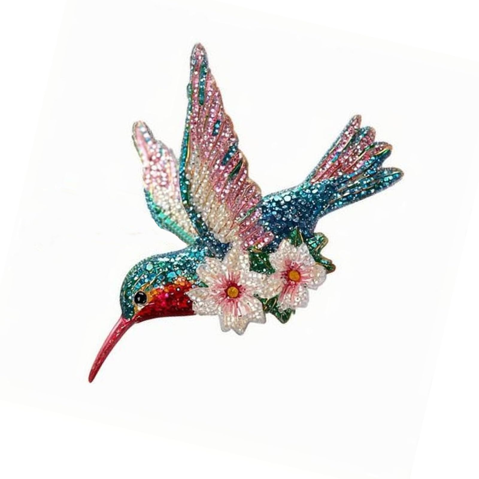 Sparkling Hummingbird Ornament Shatterproof Acrylic Bird Hanging Decoration Christmas Tree Wreath Garden Patio Acrylic Hummingbird Ornament