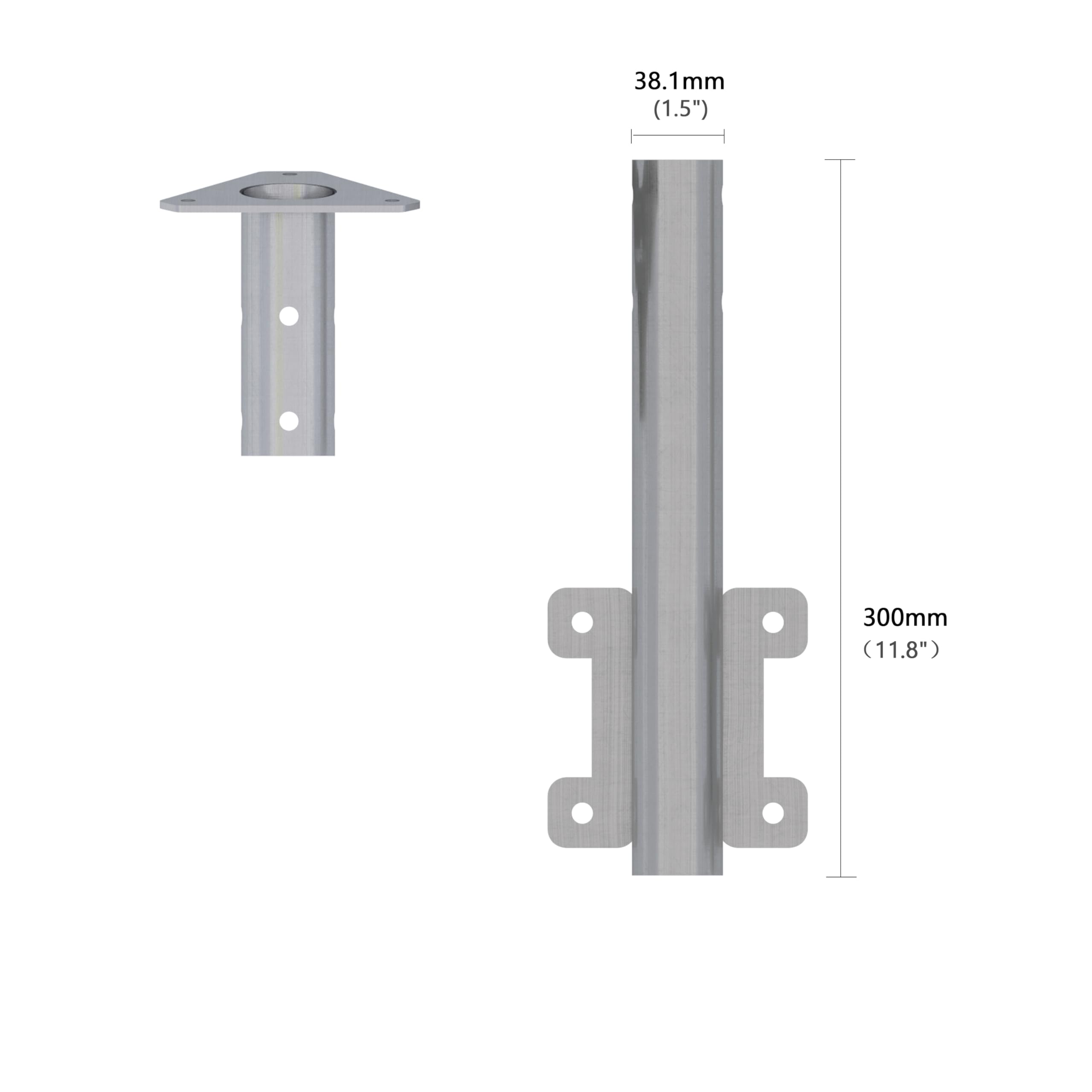 Starlink Mini Soporte de mástil – Se adapta a postes de 25 – 70 mm, montaje en U, adaptador de tubo incluido, duradero para autocaravanas, balcones y postes existentes, sin taladrar