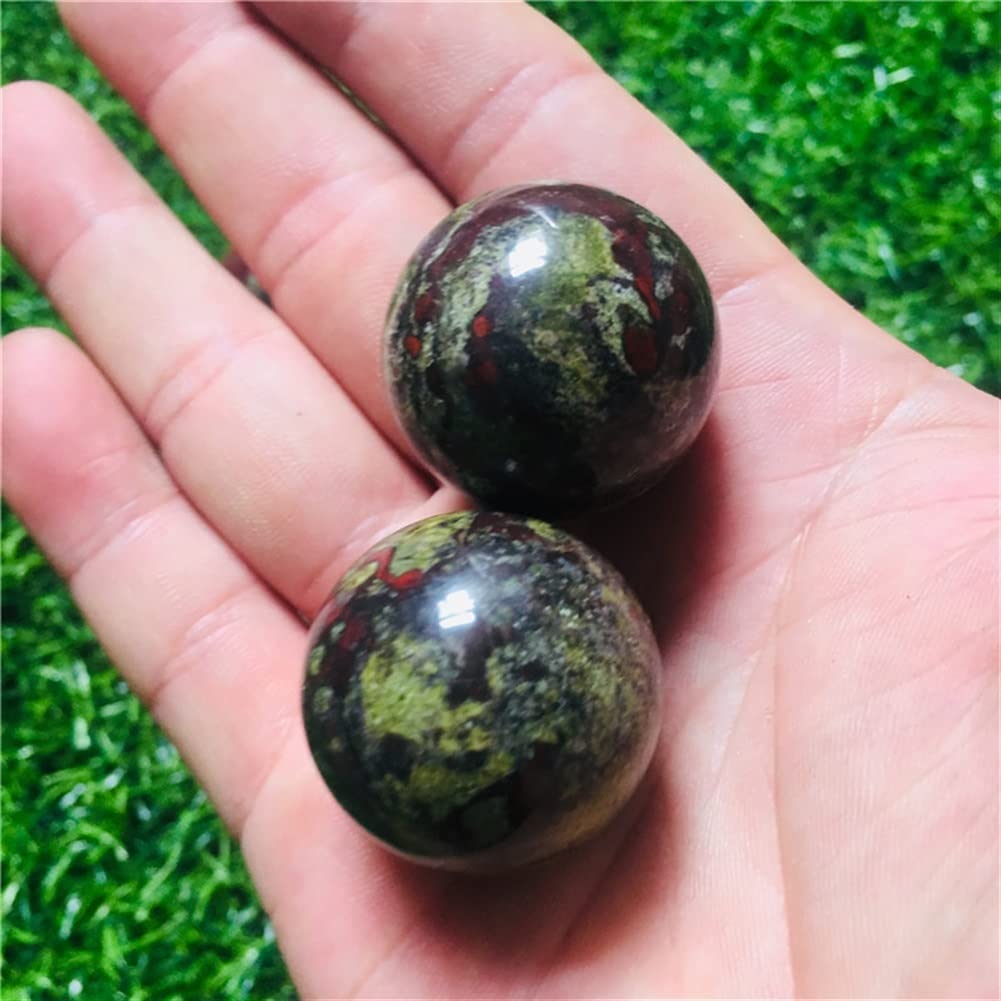 Ornamenti di Cristallo 3,5 cm Quarzo Naturale Pietra di Sangue Sfera di Cristallo Palla Magica Decorazione della casa 2 Pezzi
