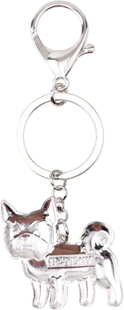 BONSNY Enamel Alloy Yorkie Yorkshire Dog Key Chains For Women Car Purse Handbag Charms Jewelry