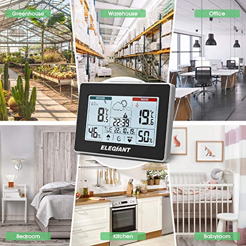 ELEGIANT Wireless Weather Station, Digital Thermometer Hygrometer, Indoor Outdoor Temperature