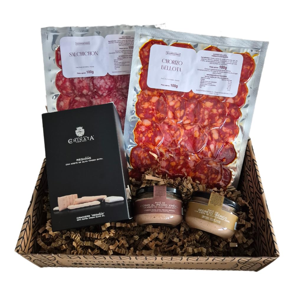 Cesta NAVIDAD GOURMET para regalar | Ibéricos 100% BELLOTA, Regañás y Paté La Chinata | Regalo Lote Navidad Empresa | NORDIC BOX - IBE01