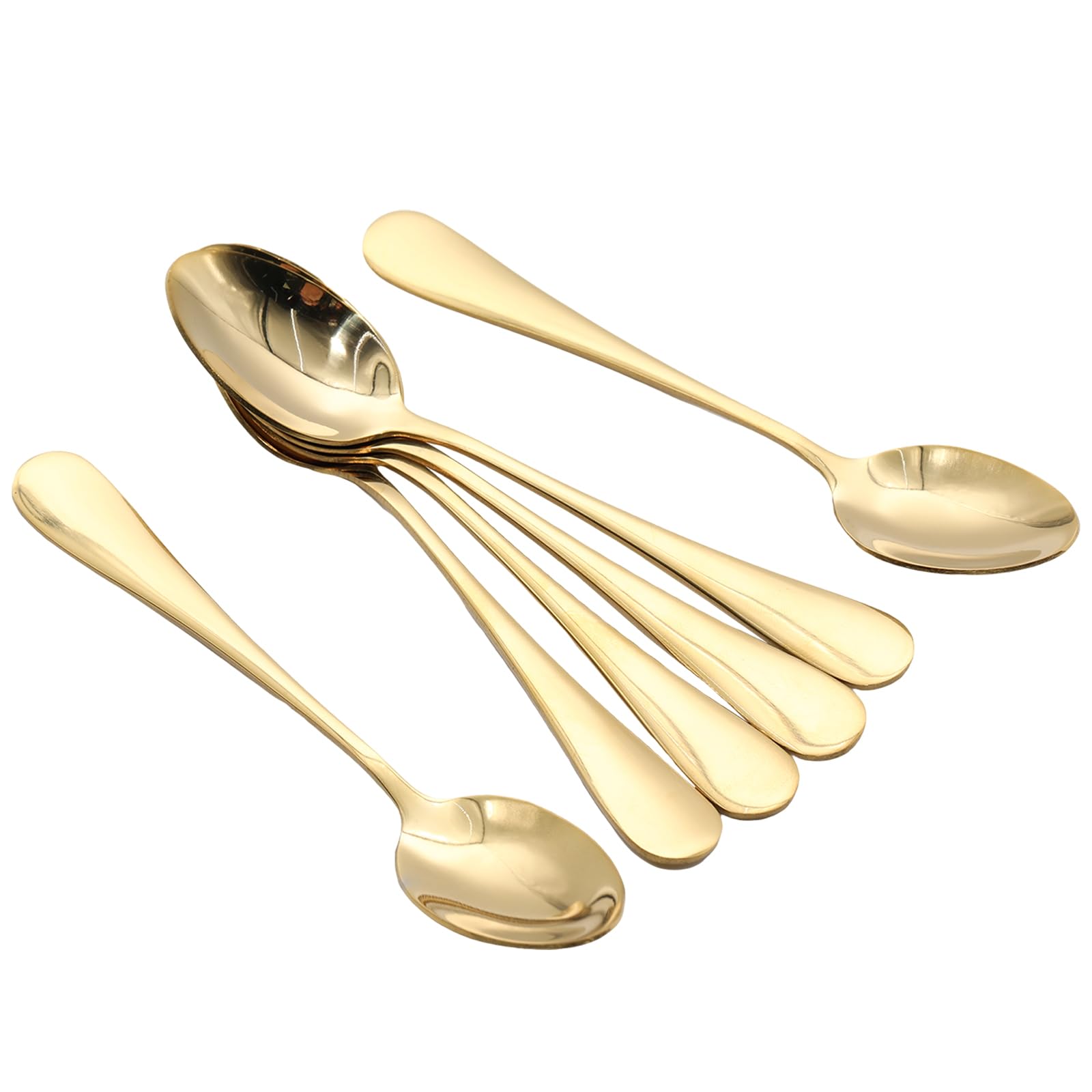 Mini cucharas de expreso, cucharas pequeñas de acero inoxidable para café de postre (dorado)