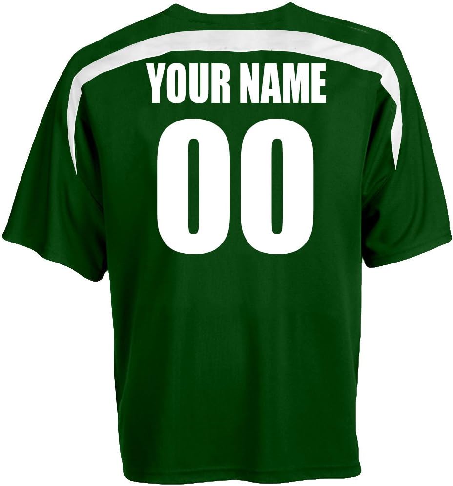 Custom Soccer Jersey Adult Large in Dark Green and White