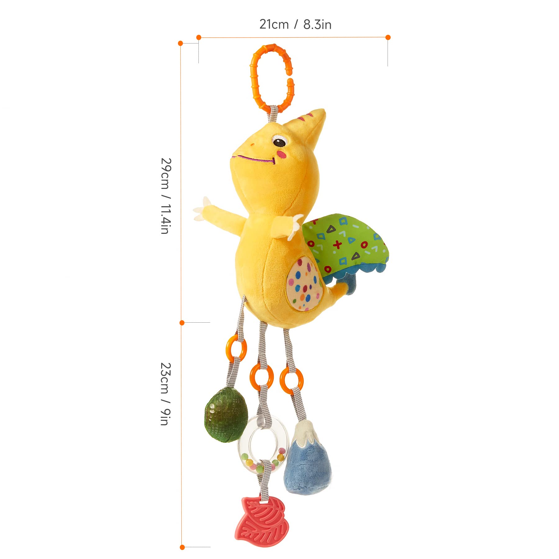 TUMAMA Juguete de sonajero colgante de dinosaurio, asiento de automóvil, cochecito y cuna, juguete móvil para niños de 3, 6, 9, 12 meses, niñas, recién nacidos 8