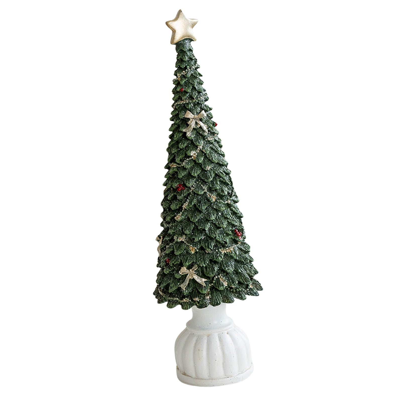 Msioytog Christmas Resin Figurine Hand Painted Holiday Tabletop Decoration for Home Use Seasonal Desk Embellishment Festives Home Decoration
