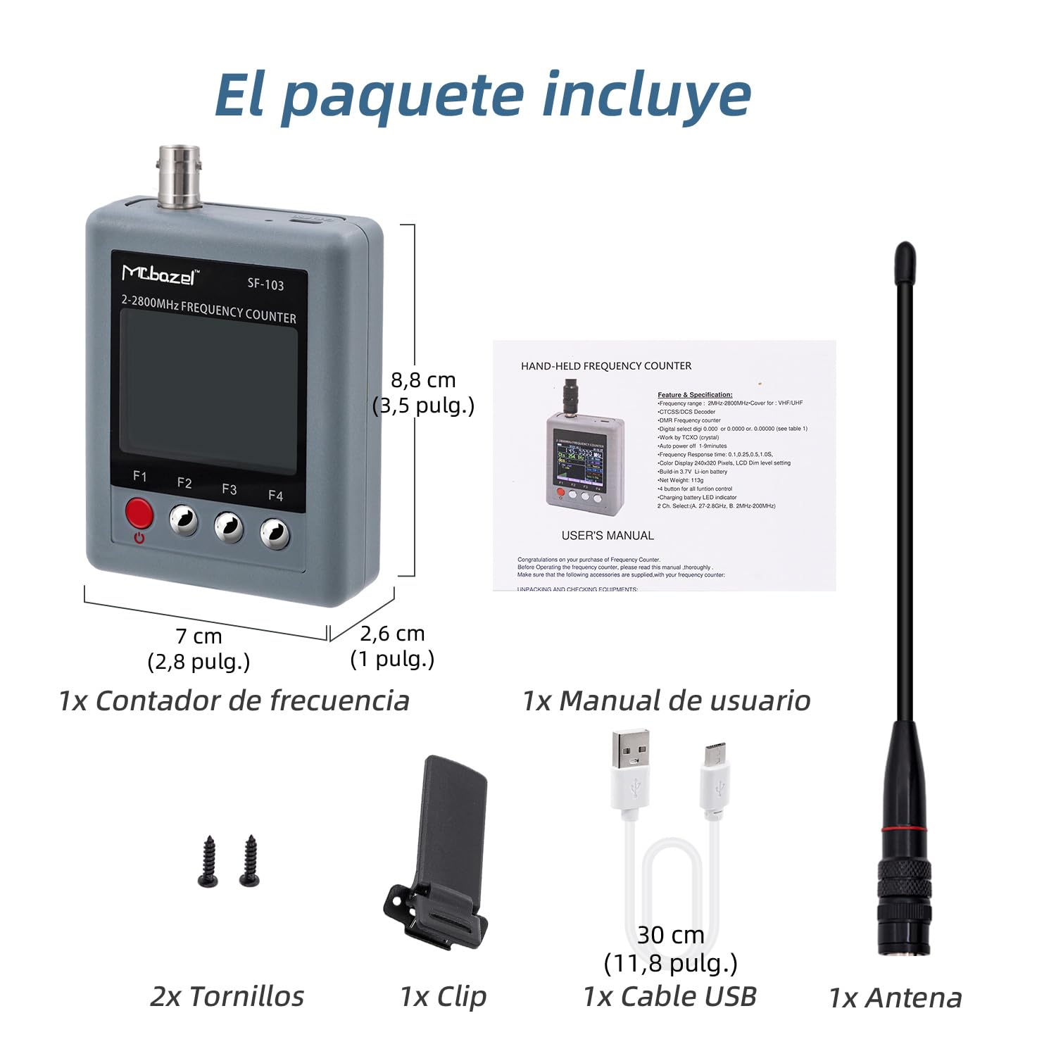 Mcbazel SF-103 Contador de frecuencia de 2-2800mHz