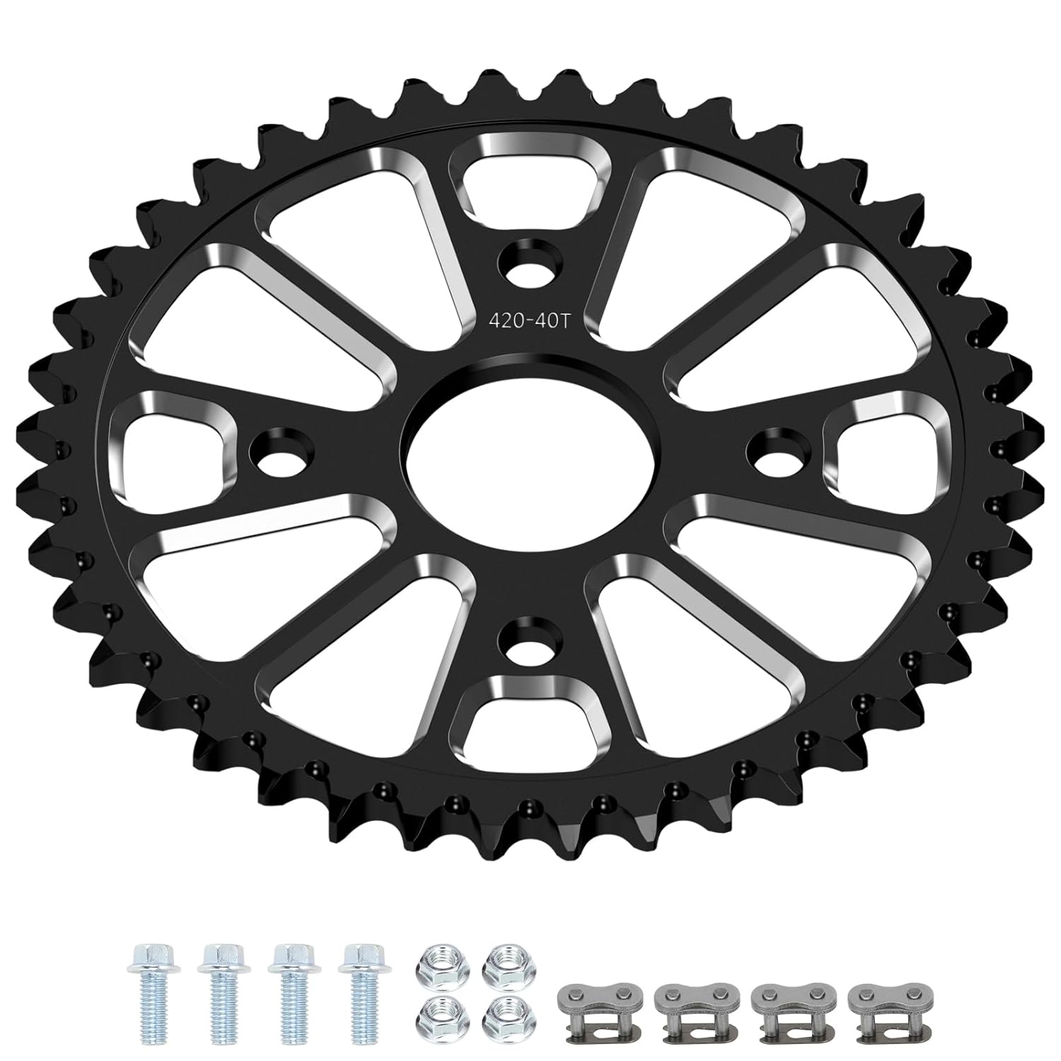 Heavy Duty 40 Tooth Sprocket 420 Chain 40mm Bore Compatible with Coleman Mini Bike CT200U BT200X CT200U-EX KT196 Baja Warrior MB200 Axis M200 212cc 196cc 200cc 6.5hp Powersports Parts