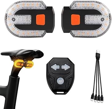 Bright LED Bike Tail Light with Turn Signal, Split Bicycle Rear Lights,Fast USB Rechargeable Waterproof LED Bike Safety Taillights for Night Riding