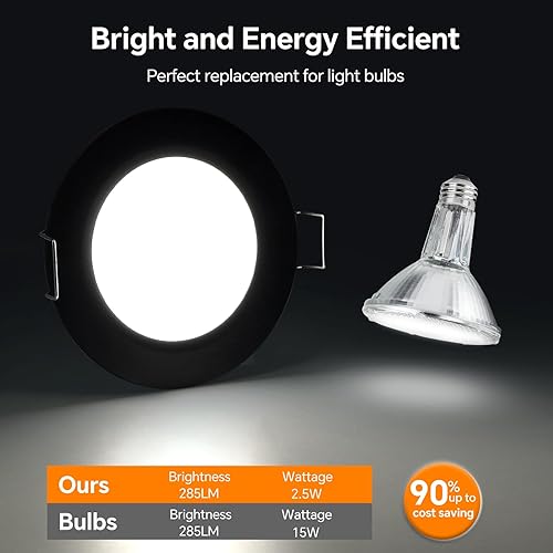 Miniatura 6 de camperxlite Luz de disco LED bicolor de 12 V, luz LED empotrada para caravana con interruptor integral para iluminación interior de techo debajo del