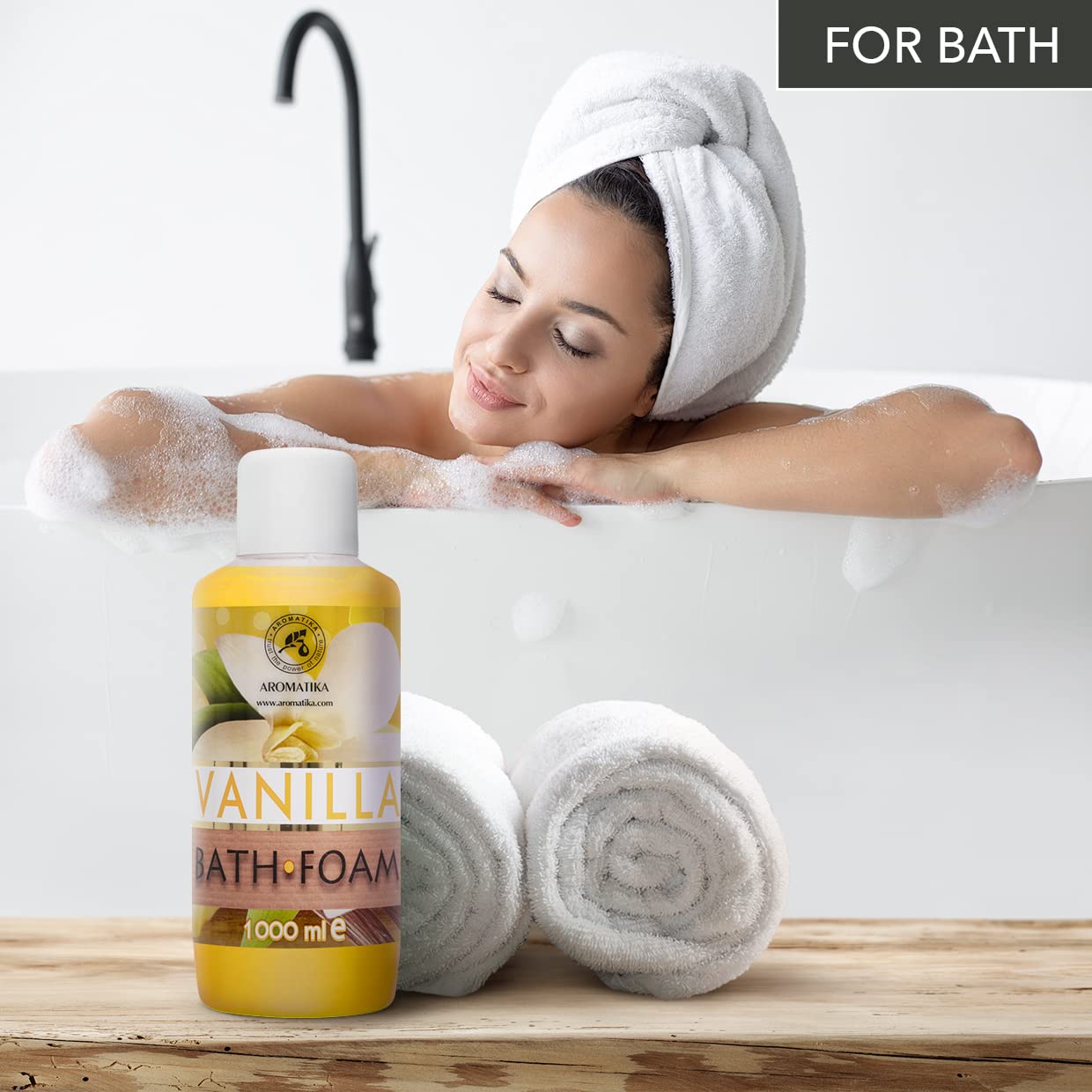Espuma Baño de Vainilla 1000ml - Cuidado del Cuerpo - Bienestar - Relajación - Fragancia Dulce y Suave - Aromaterapia - Spa - Baños de Burbujas - Belleza
