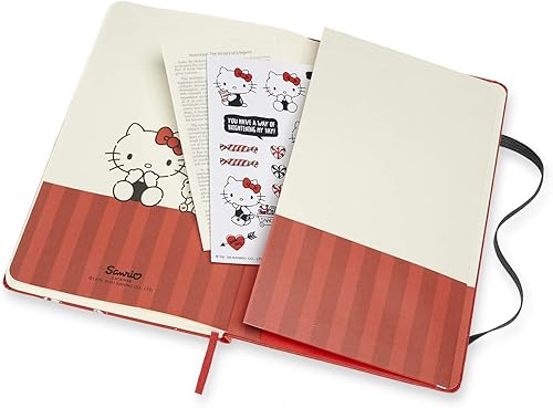 Miniatura 6 de (Moleskine) Moleskin LEHK04QP060 Hello Kitty Notebook, Hard Cover, Large Size, Width 5.1 x Height 8.3 inches (13 x 21 cm), Ruled, Red