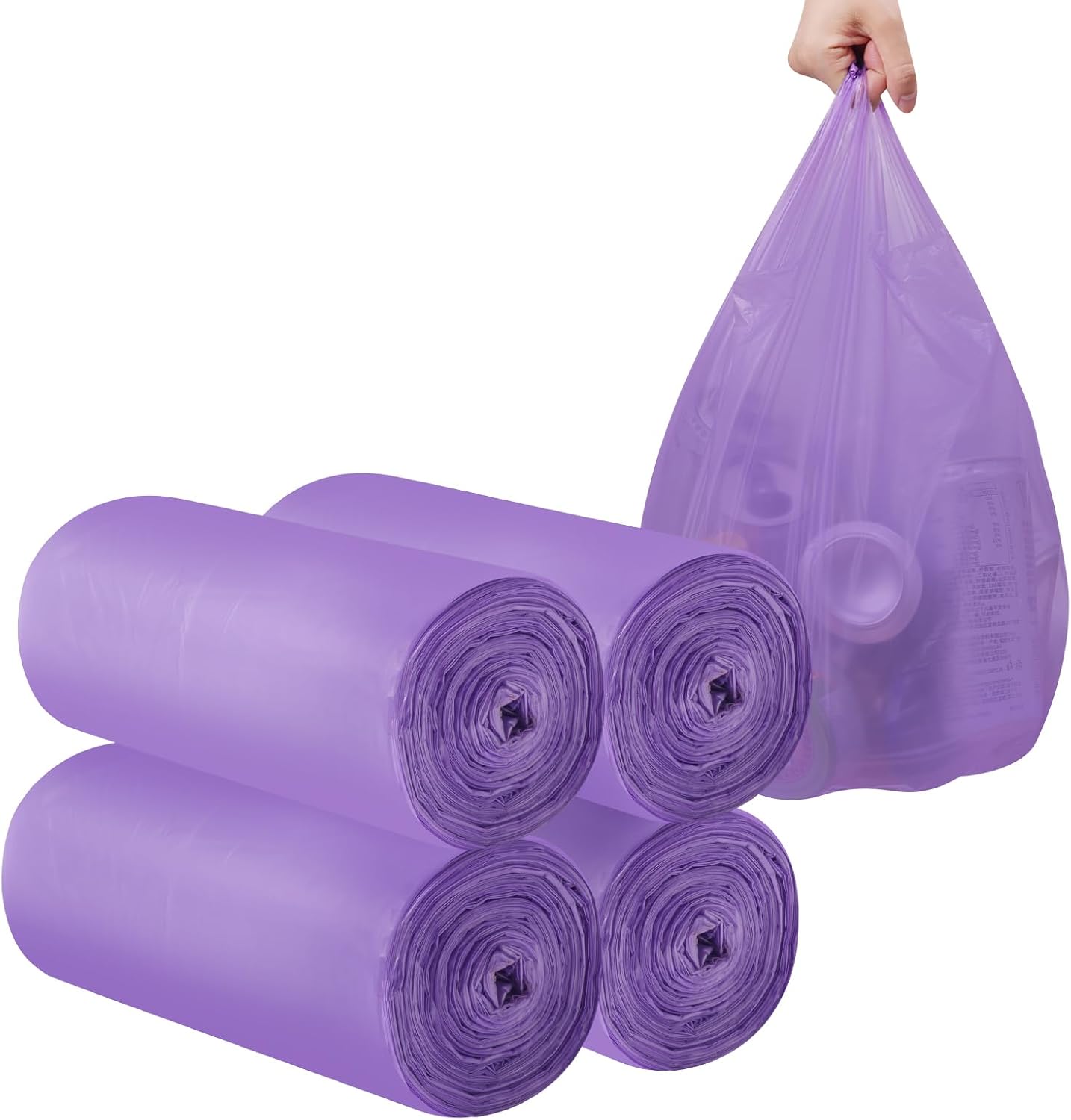 2-4 Gallon Portable Trash Bags,120 Counts (Purple)