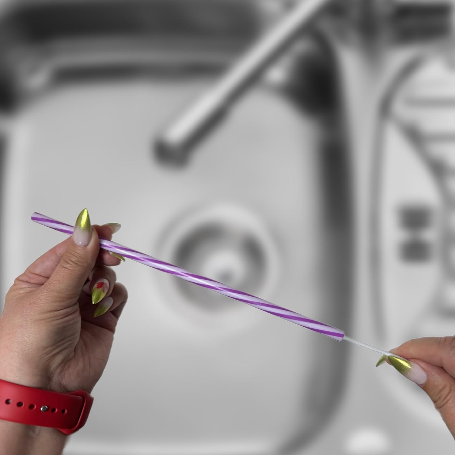 20 Premium Straw Cleaner Brush XL 12" Long & 3/8” Wide Straws Pipe Cleaning Brush Hummingbird Feeders Thick Reusable Shake Straws Coated Stainless Steel Nylon Bristles Flexible Handle - Image 4