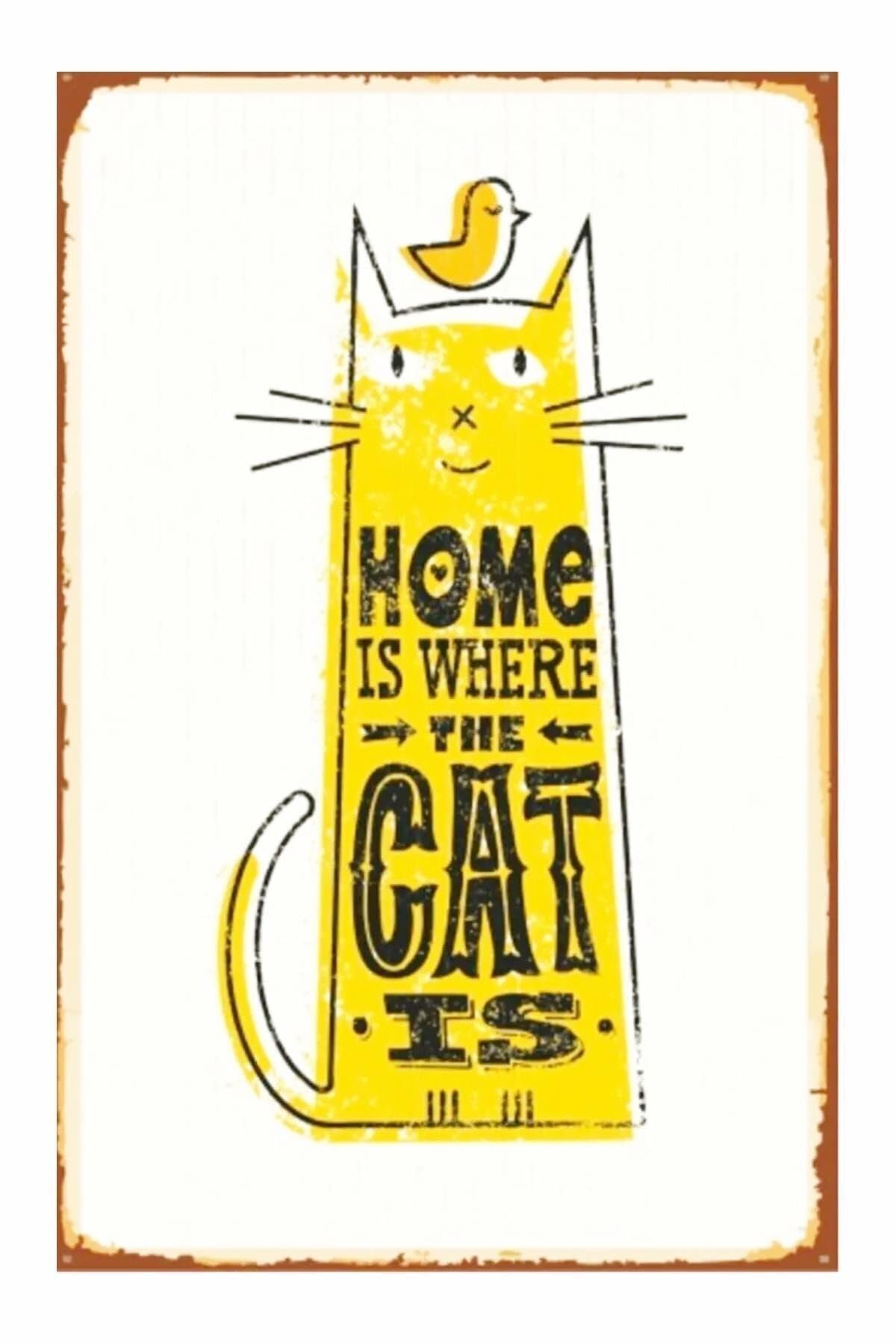 Dekolia Kuşe Kağıt Duvar Posteri Cat Is Retro Vintage Drtr0040