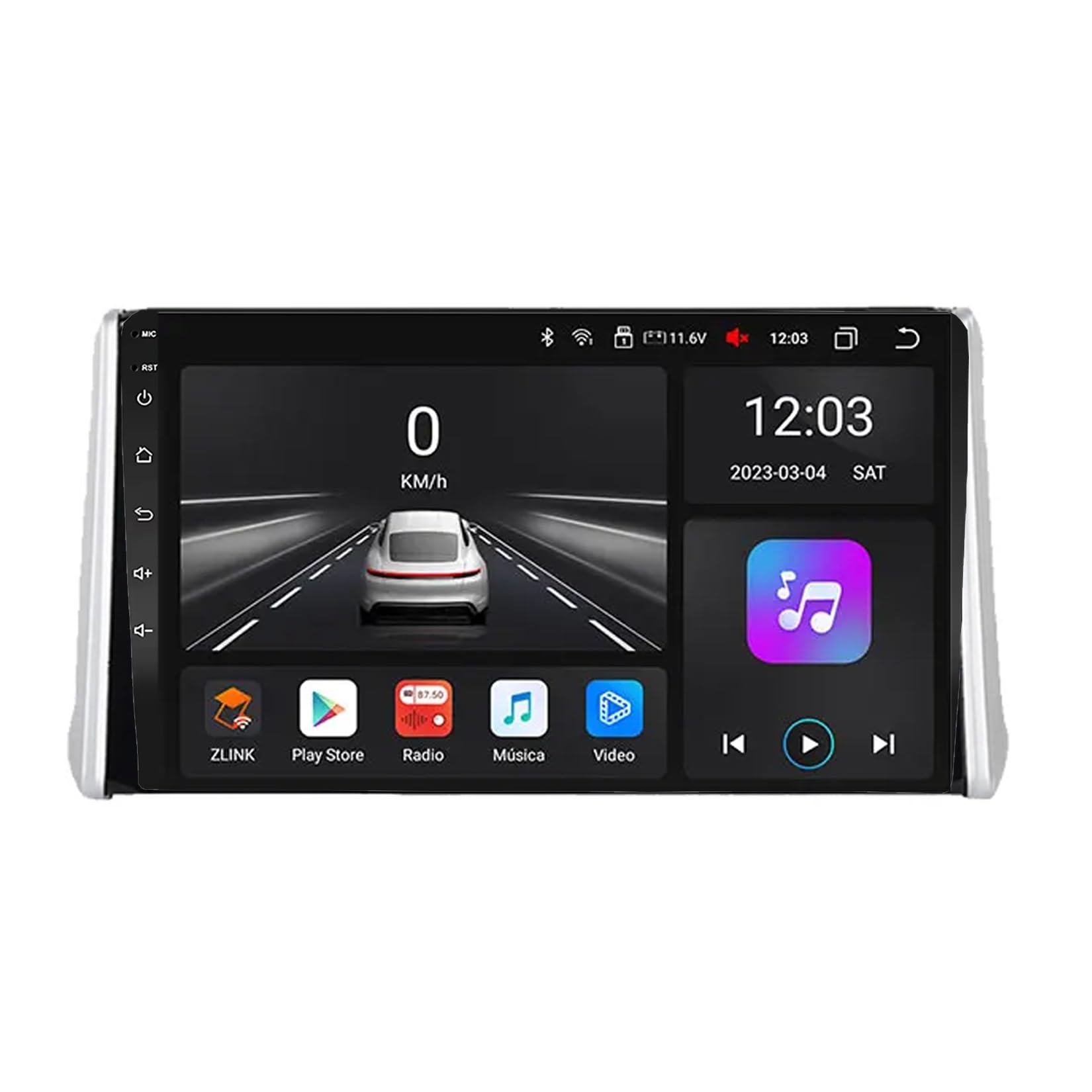 10-calowy samochodowy system stereo z ekranem dotykowym i systemem Android 15 do Toyoty RAV4 RAV 4 2018-2020 z BT FM DSP RDS GPS, sterowaniem z kierownicy, kamerą cofania, ekranem dotykowym