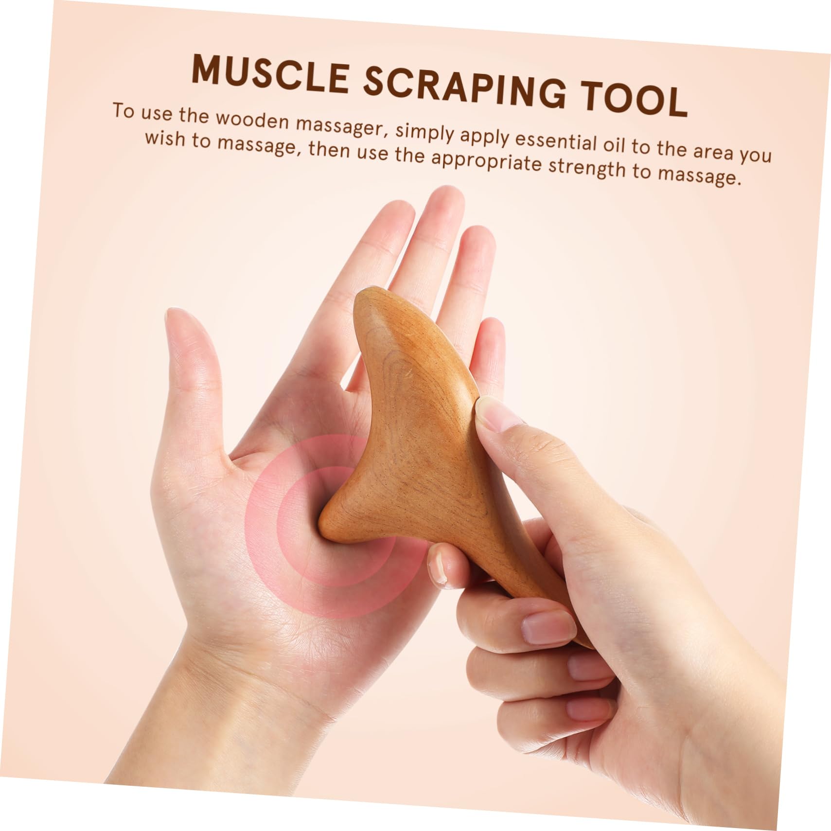5 Piezas masajeador Herramienta de masaje de madera Herramienta de guasha de madera tabla de muscular y a de tailandés a de guasha