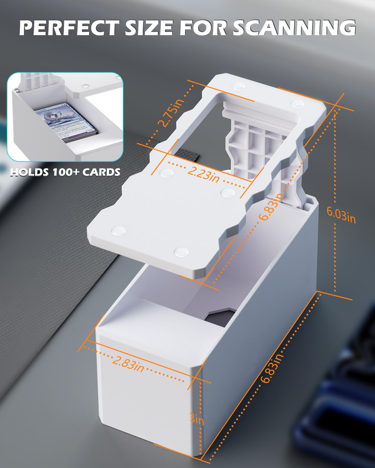 CloudValley Support de scanner de cartes TCG pour cartes à collectionner MTG, matériau ABS, support réglable pour la numérisation avec smartphone, 【Numérisation rapide et comparaison de prix