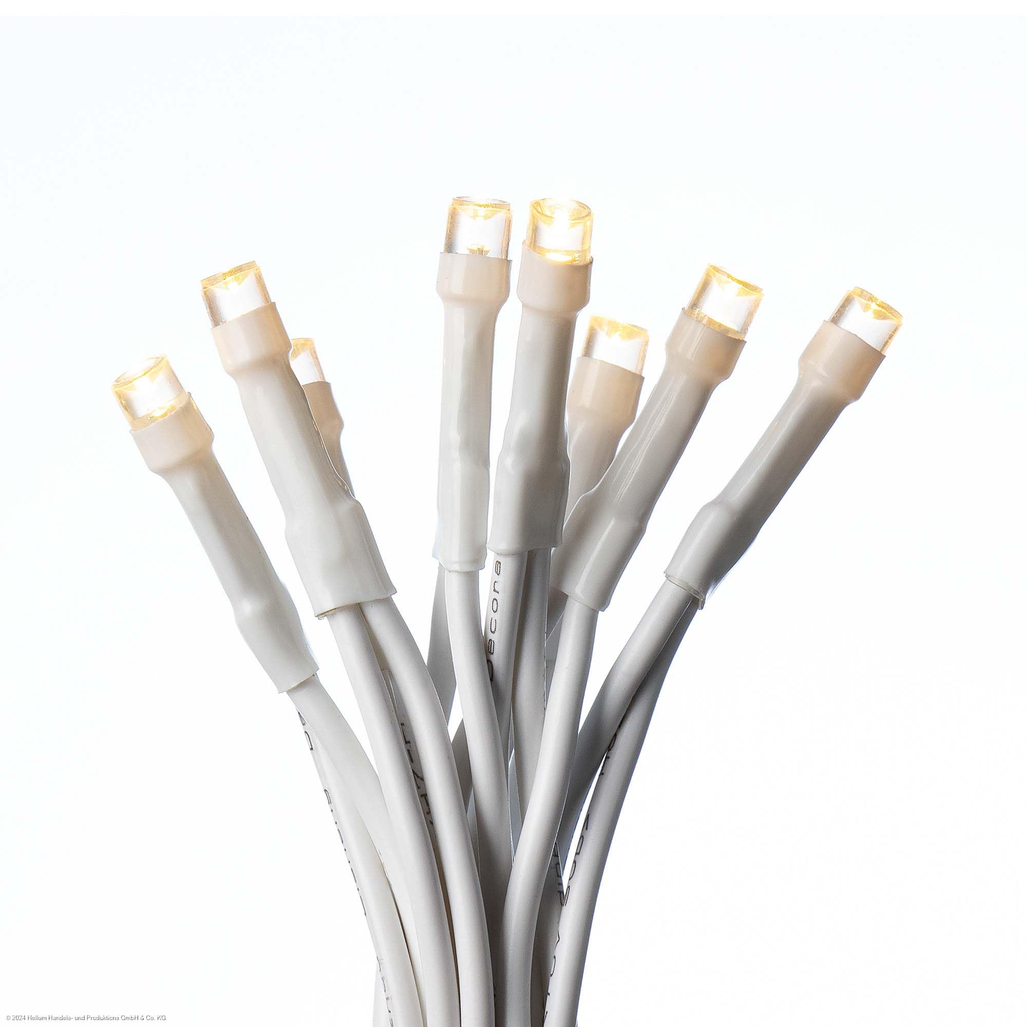hellum 35-tlg. LED Lichterkette, Lichterkette innen mit Stecker und 35 warmweißen LEDs, mit weißem Kabel, mit beleuchteter Länge 5,1 m unter 59 lm 151688
