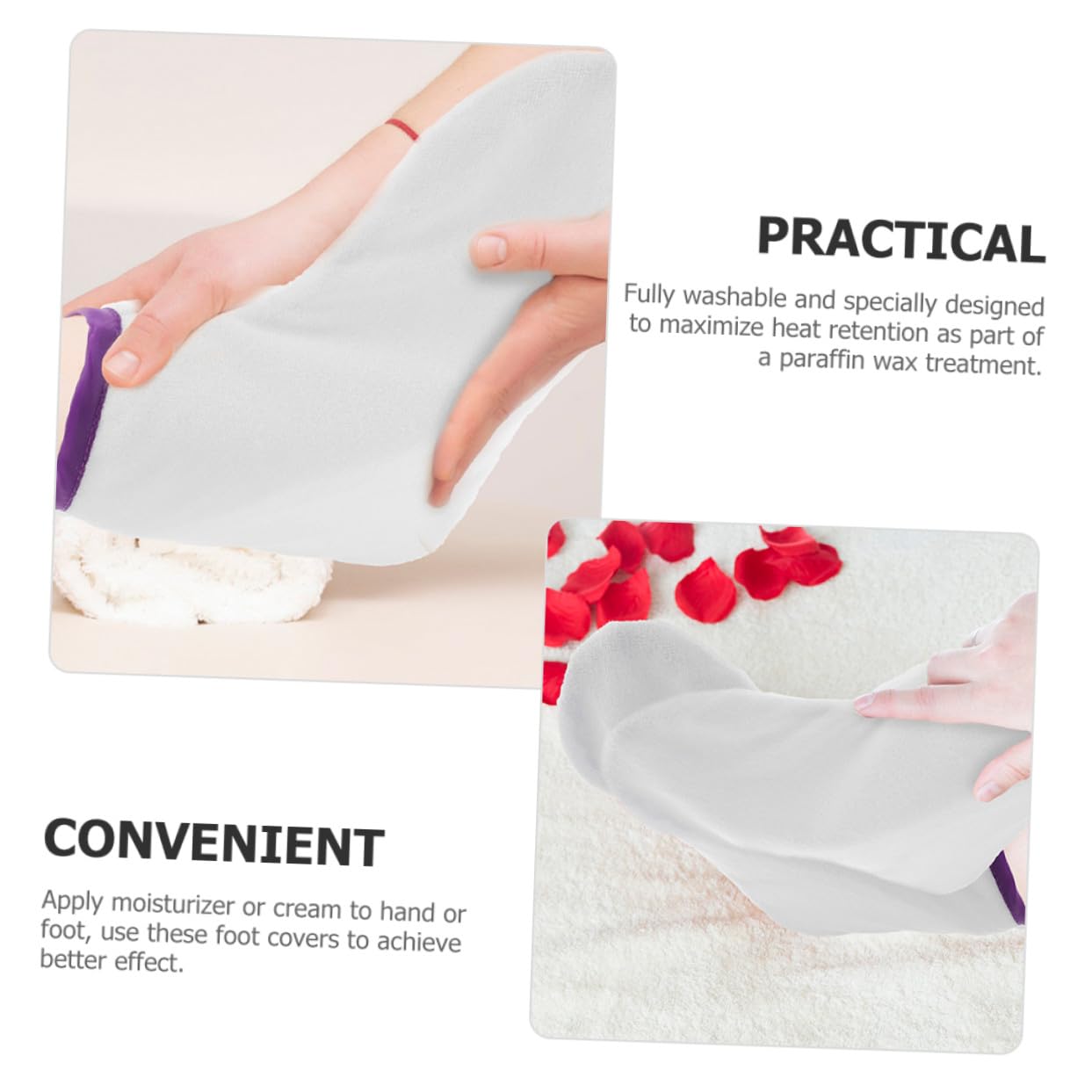 Hemobllo 1 Par de Bolsas de Tratamiento con Cera para Pies y Manos, Cubierta de Calentamiento Terapéutico de Poliéster, Cómoda y que Potencia la Retención de Calor para Cuidado en Casa