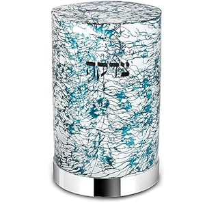 Zion Judaica Ornamental Tzedakah Field Enamel Coated Metallic Tzedakkah Field Dwelling Décor Charity Field Coin Pushka Judaica Present for Rosh Hashanah Days of Awe Bar/Bat Mitzvah Jewish Marriage ceremony Designed Shul Pushka