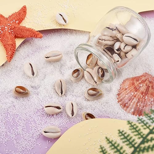 Vista 122 de Cheriswelry 50 cuentas de concha galvanizadas, conchas de cauri en espiral, conchas de mar, verano, playa, cuentas espaciadoras sueltas
