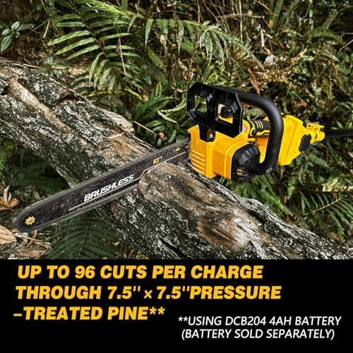 2-in-1 Electric Pole Saws for Dewalt 20V MAX* Battery, 10 Inch Cordless Chainsaw for Tree Trimming, 14.5 FT Max Reach Extension Pole for Outdoors Pruning with 1×4.0ah Battery - 5