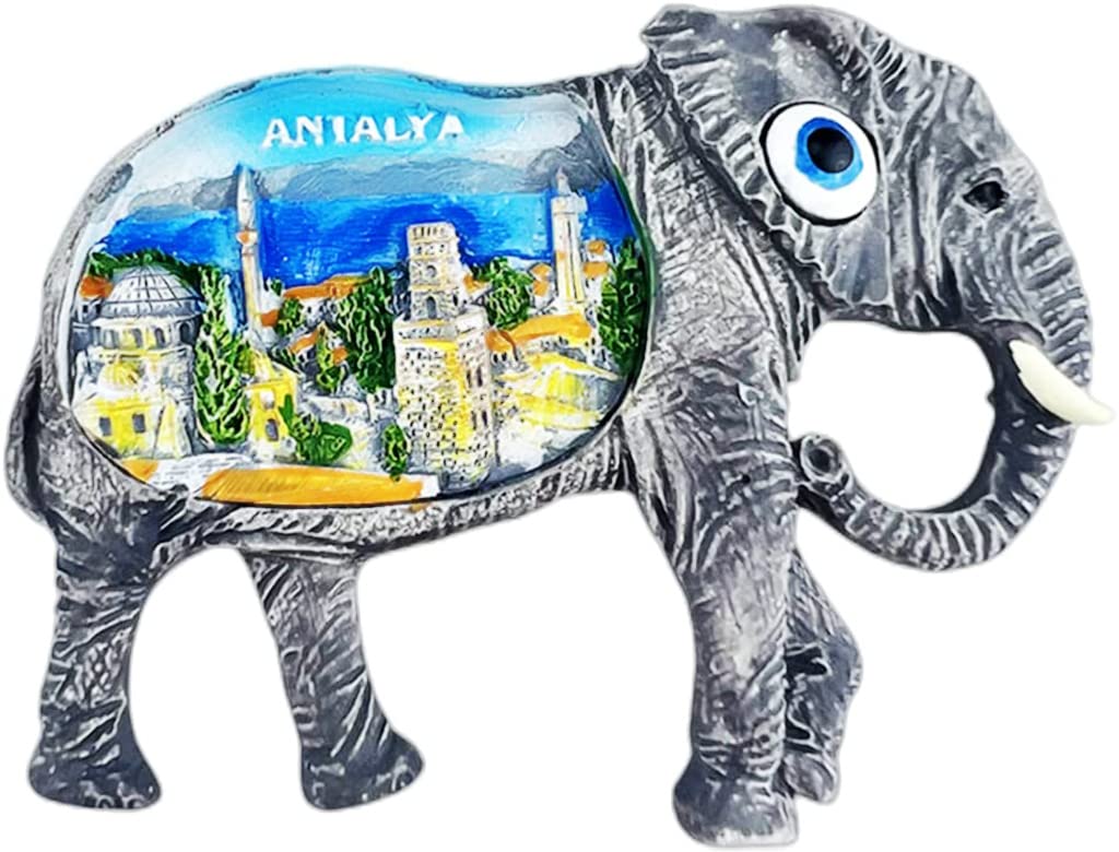Elephant Shape Antalya Turkey Fridge Magnet Refrigerator Magnet Decoration Magnet Sticker Souvenir Resin Crafts