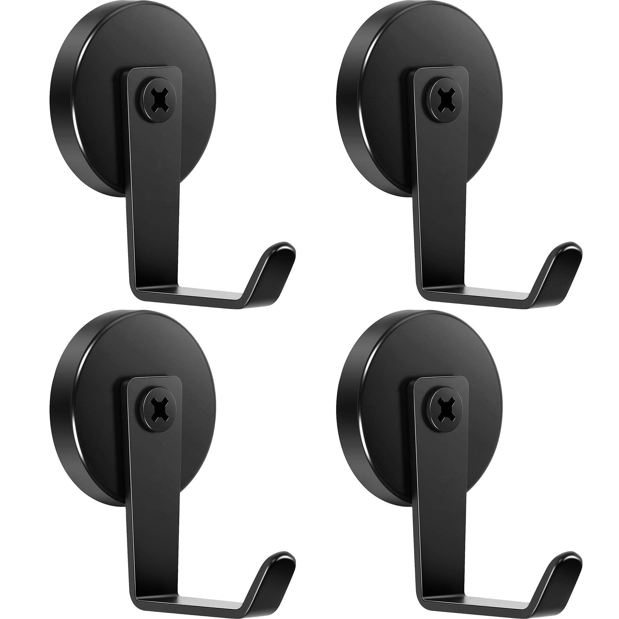 Neosmuk Magnetic Wreath Hooks, 170 lb, Steel-Tube Base, Black, 4 Pack